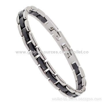 New Developed Design Black Ceramic and Tungsten Bracelet, Good for Your Health